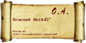 Oracsek Anikó névjegykártya